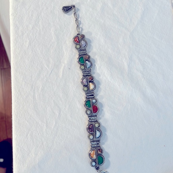 Cabochon multi color stone MENS bracelet - Picture 4 of 8